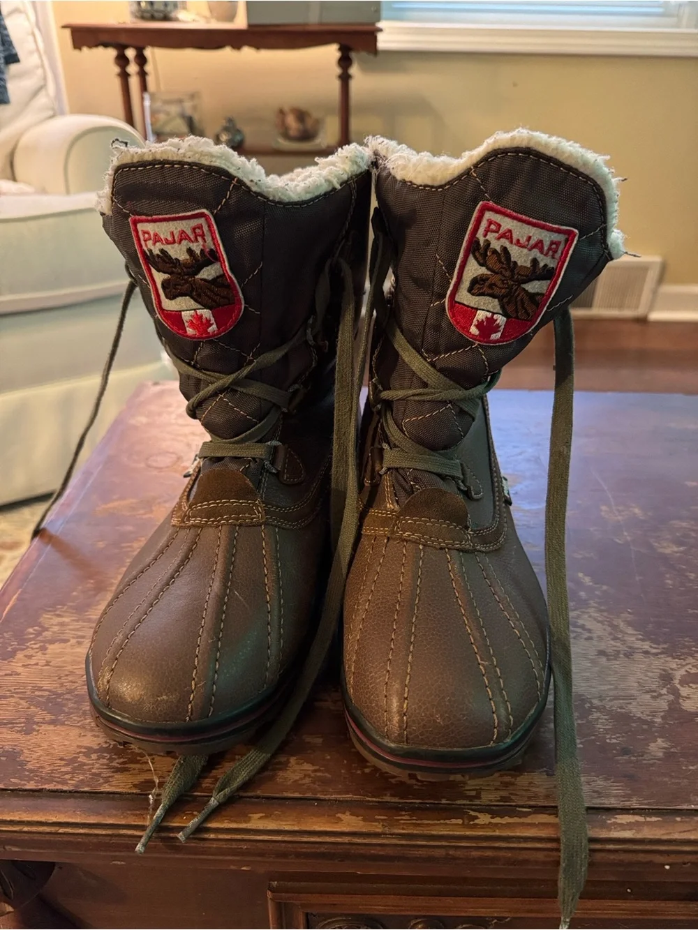 Pajar Brown/Olive Men’s Winter Boots 10-11 with Faux Fur insulation No tags